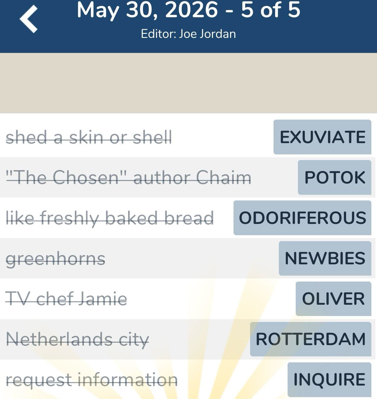 7 Little Words May 30 2026 5 7 Little Words May 30 2026 5