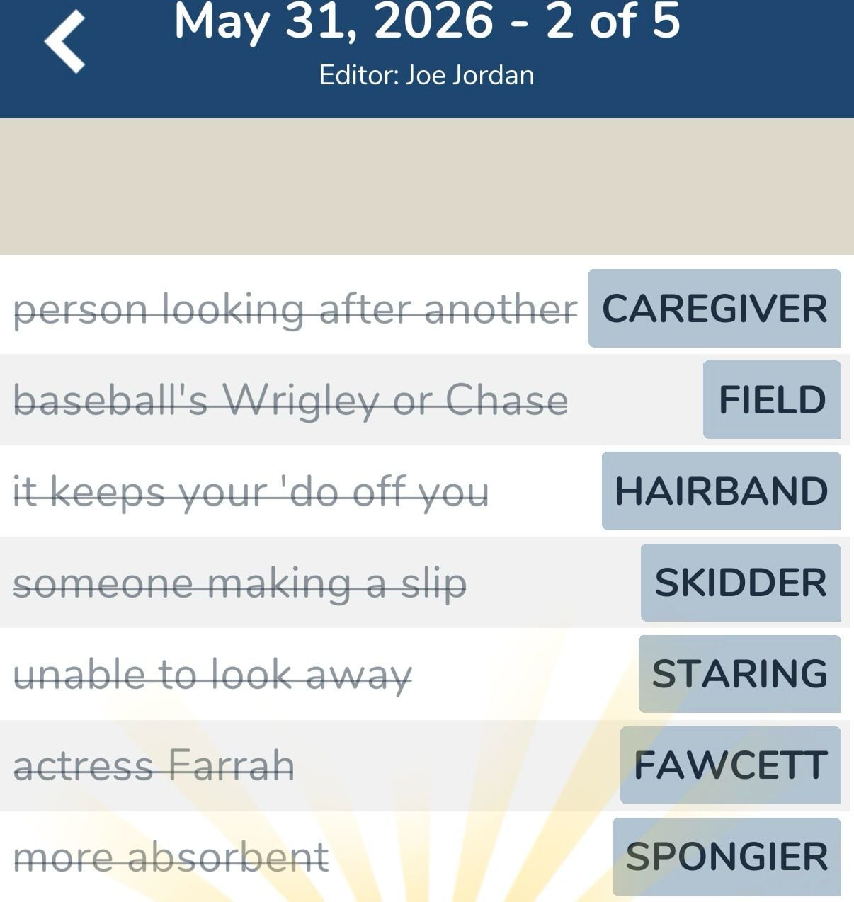 7 Little Words May 31 2026 2
