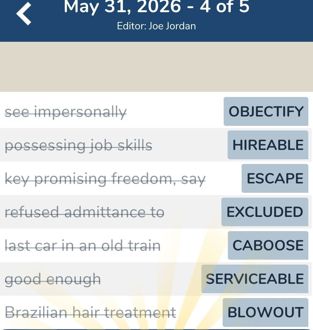 7 Little Words May 31 2026 4