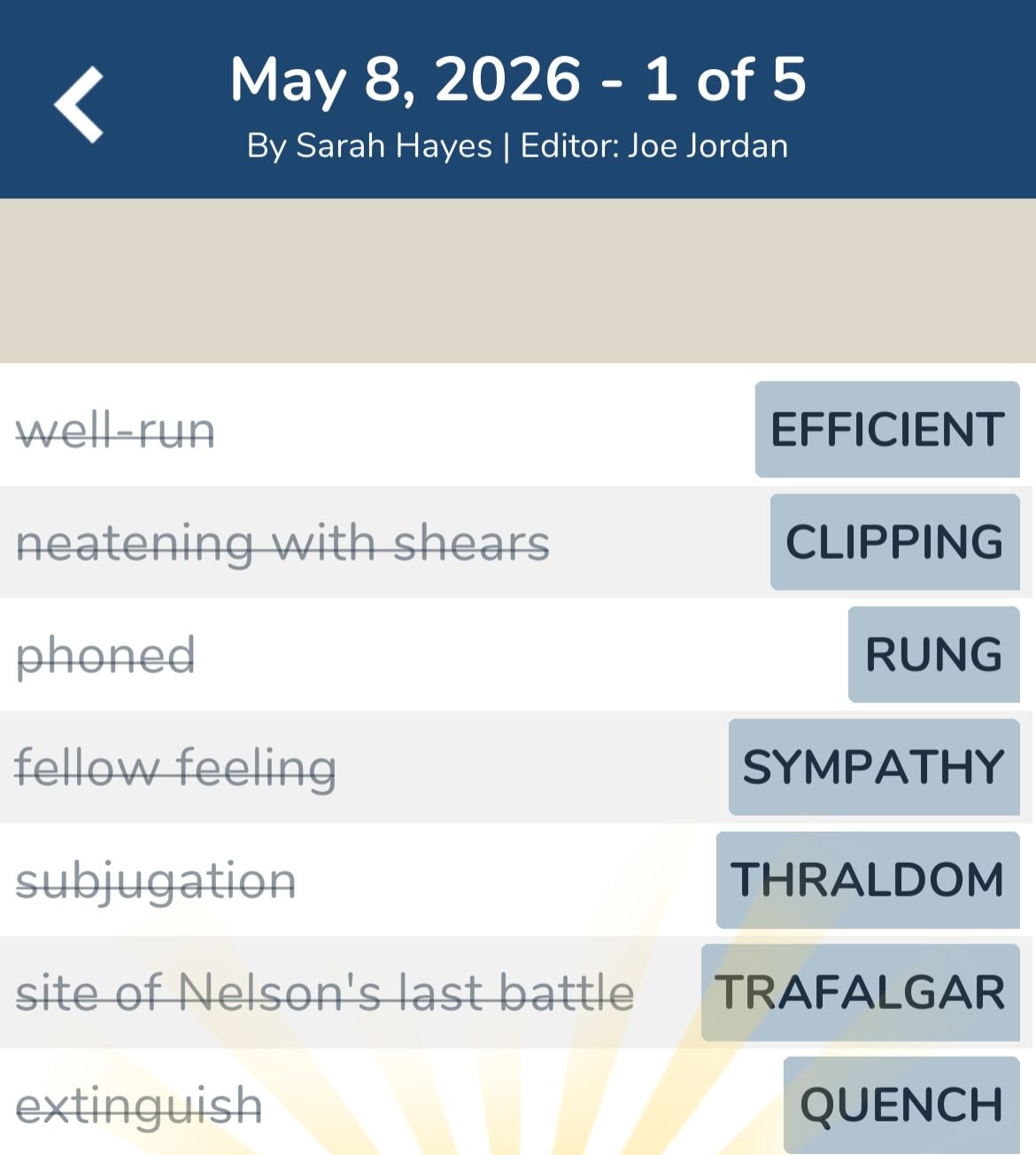 7 Little Words May 8 2026 1