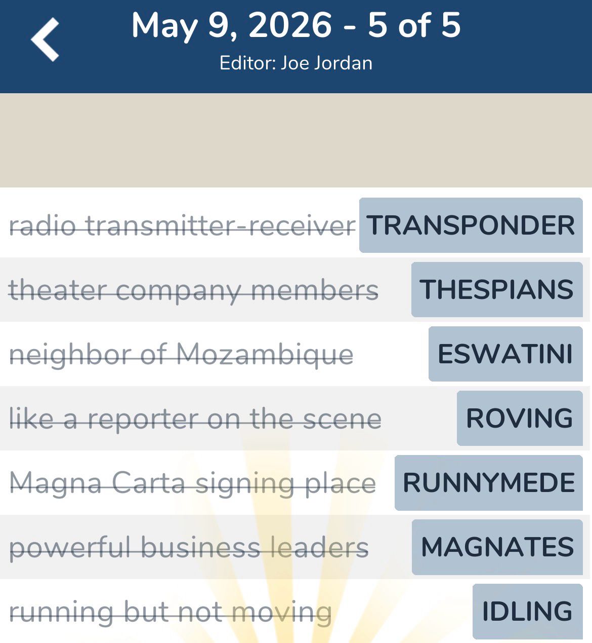 7 Little Words May 9 2026 5