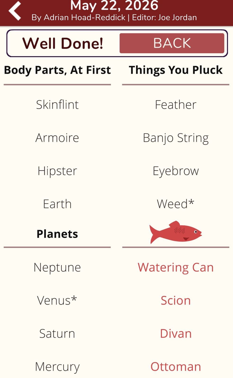 7 Little Words Red Herring May 22 2026 7 Little Words Red Herring May 22 2026