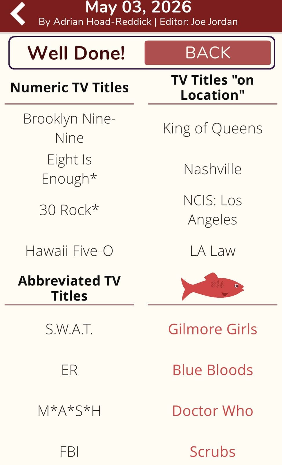 7 Little Words Red Herring May 3 2026