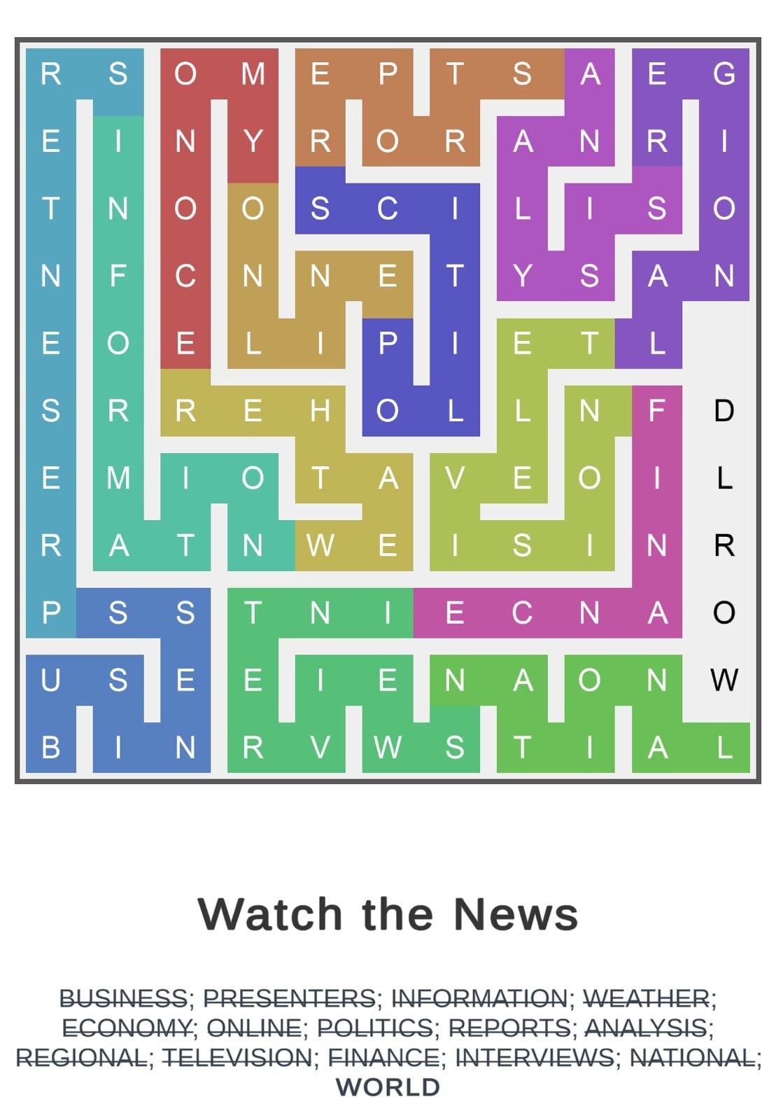 Puzzle Page Word Snake May 2 2026
