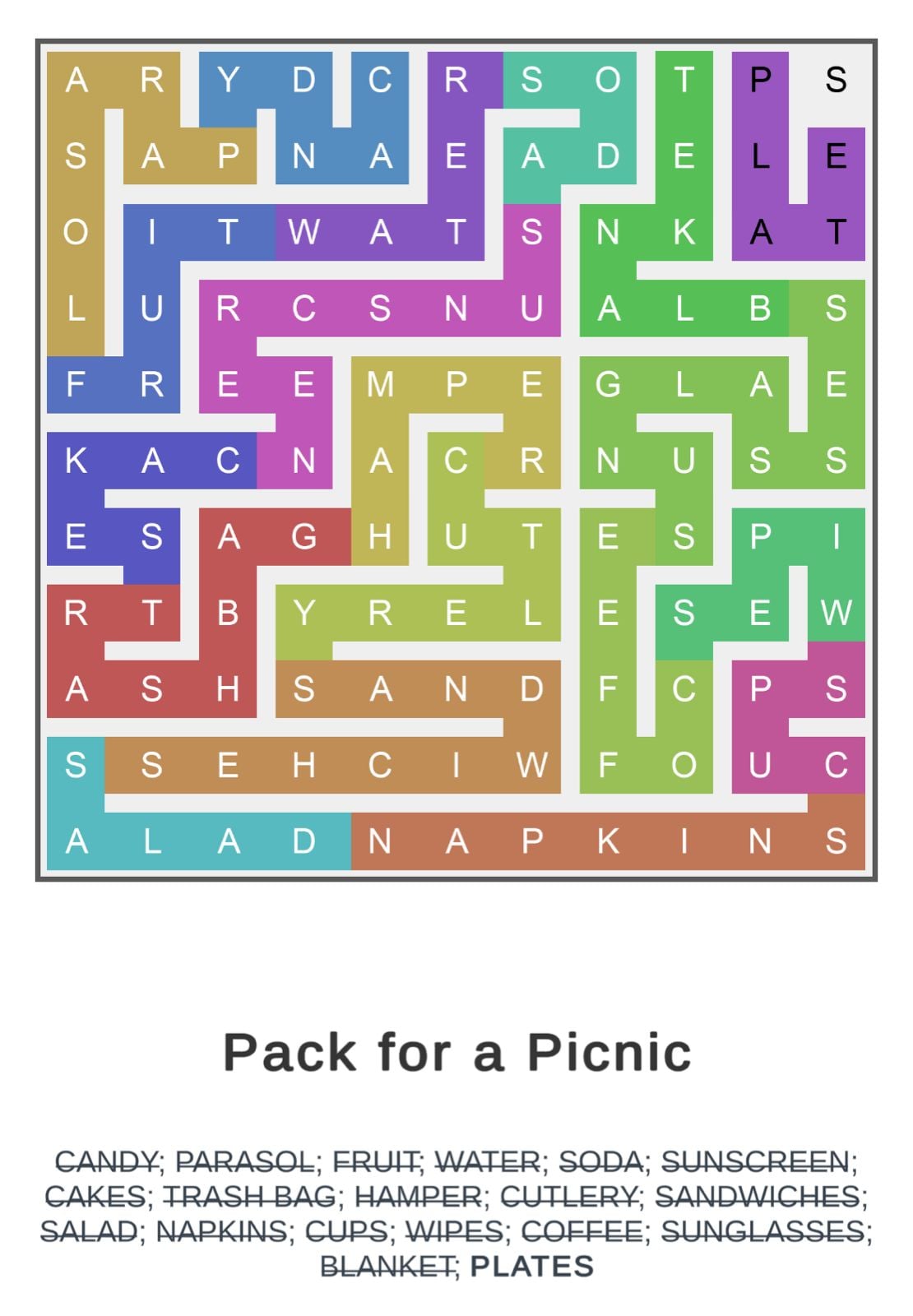 Puzzle Page Word Snake May 9 2026