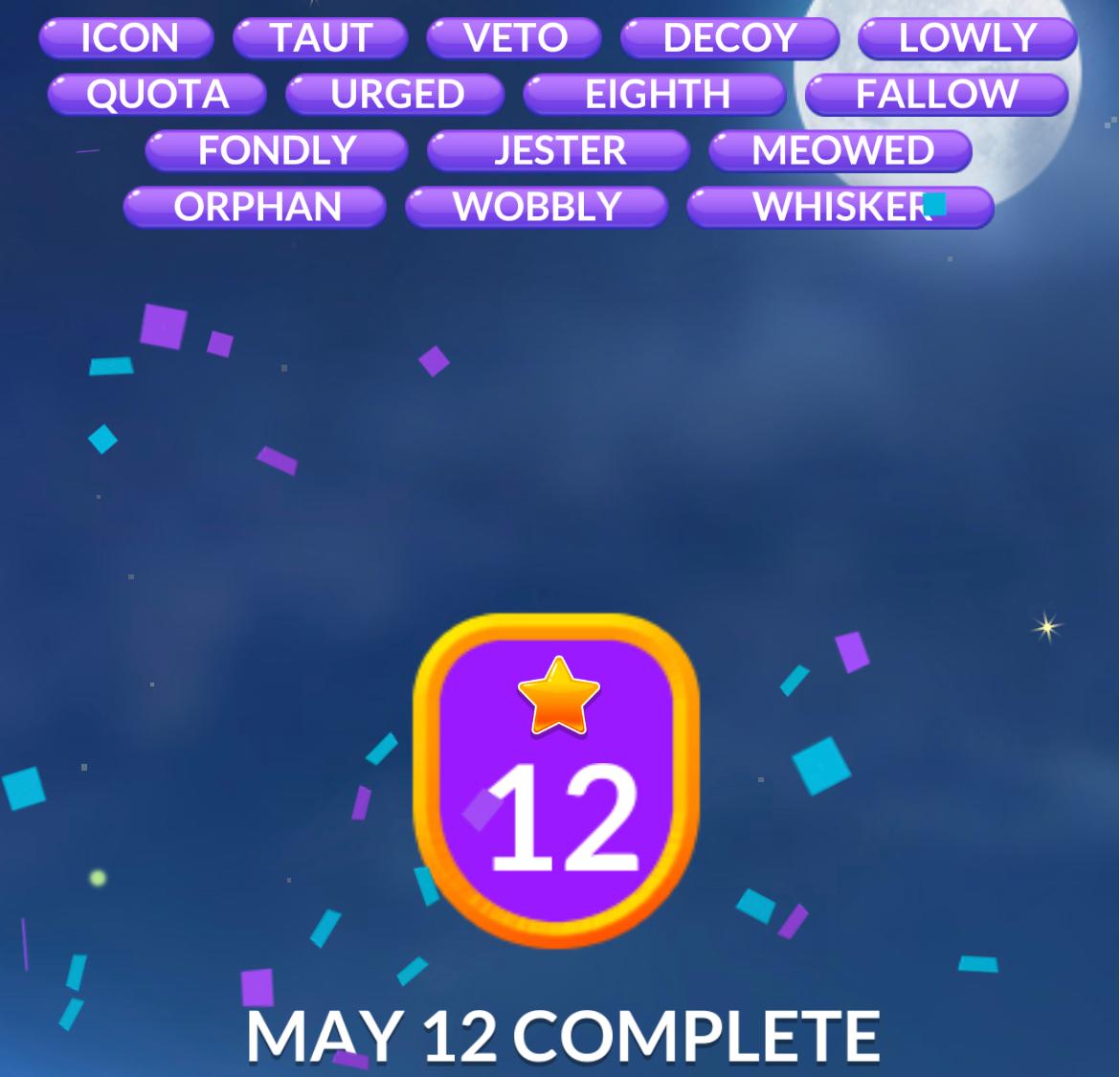 Word Stacks Daily Puzzle May 12 2026
