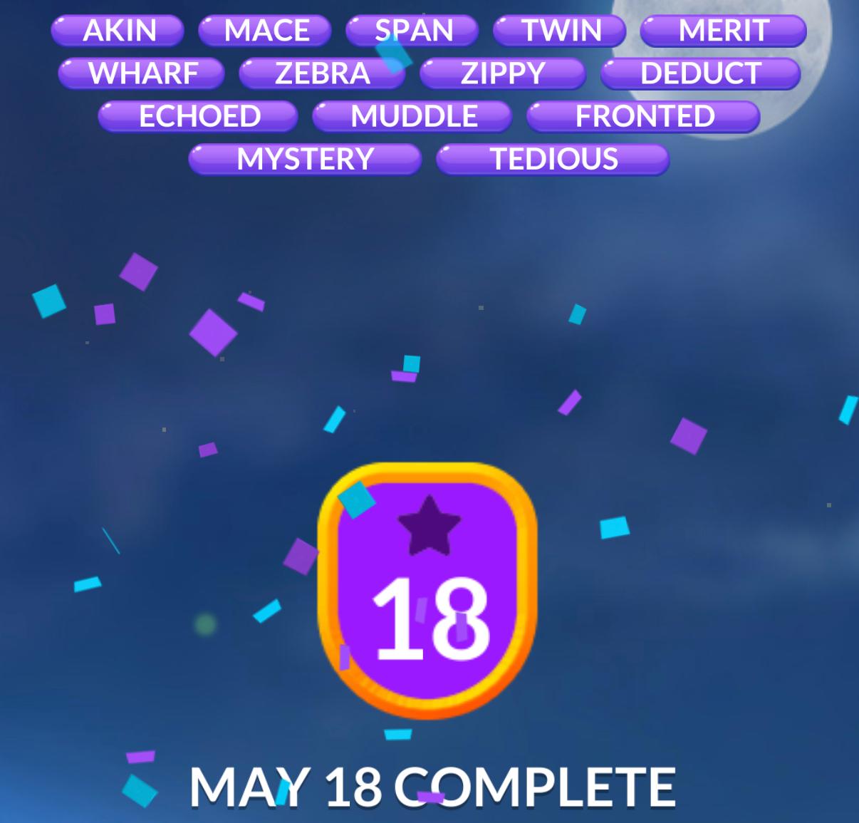 Word Stacks Daily Puzzle May 18 2026