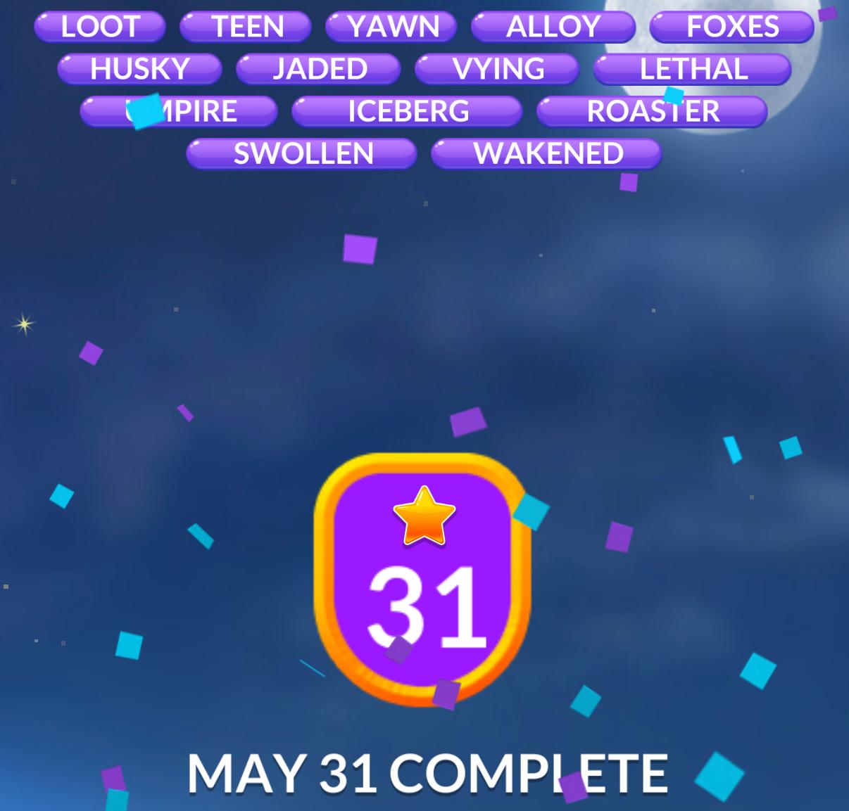 Word Stacks Daily Puzzle May 31 2026