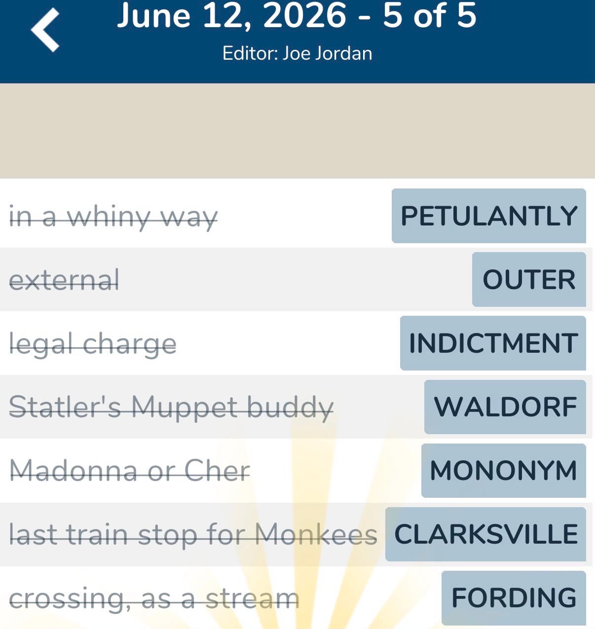 7 Little Words June 12 2026 5