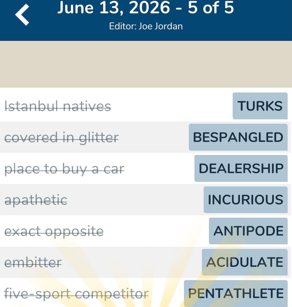 7 Little Words June 13 2026 5 7 Little Words June 13 2026 5