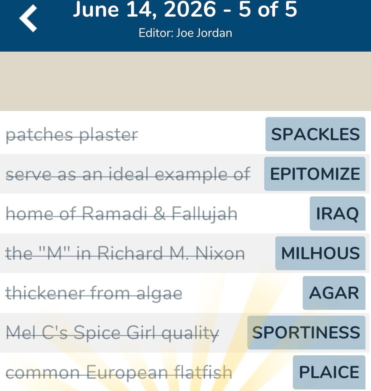 7 Little Words June 14 2026 5