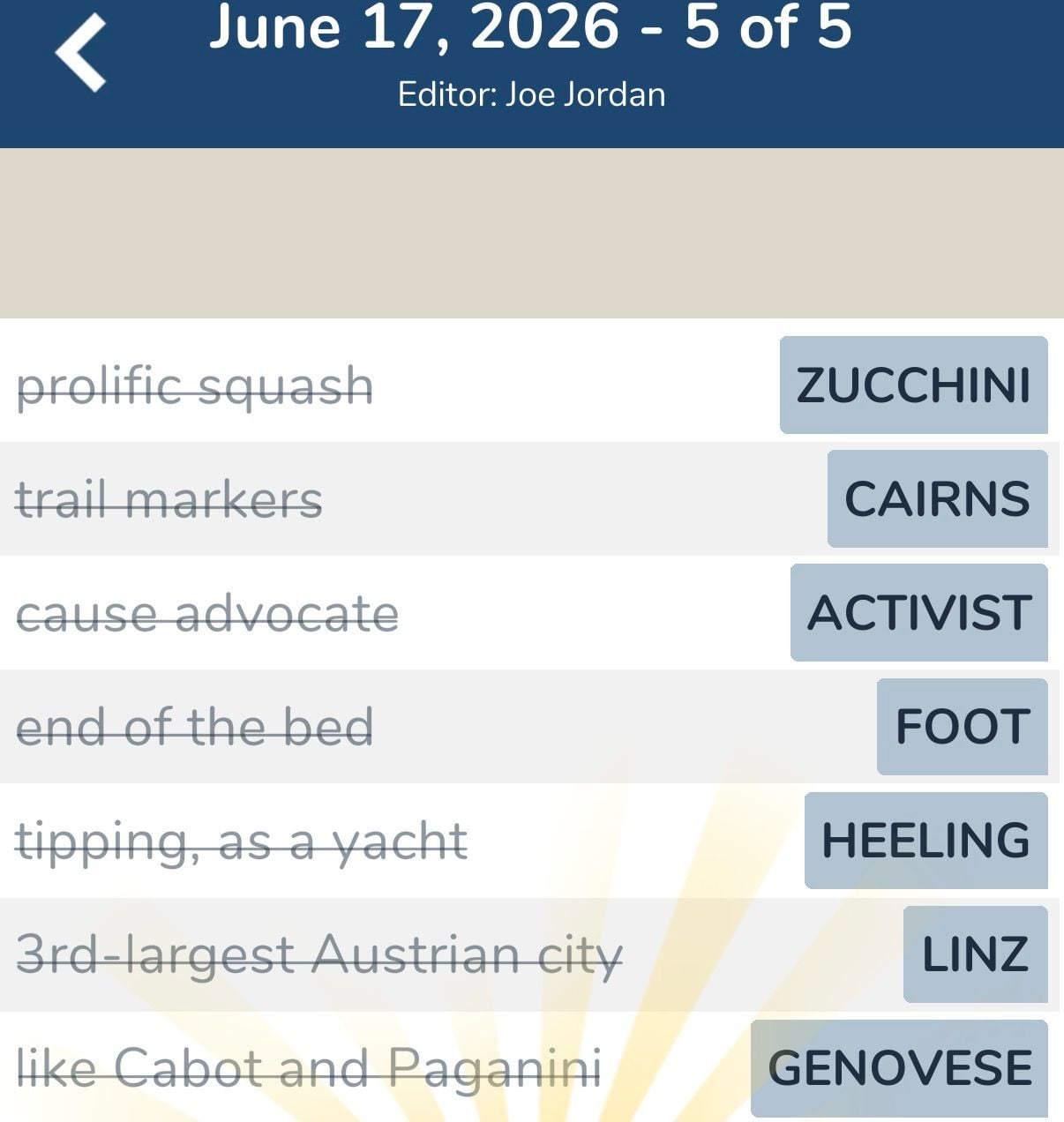 7 Little Words June 17 2026 5