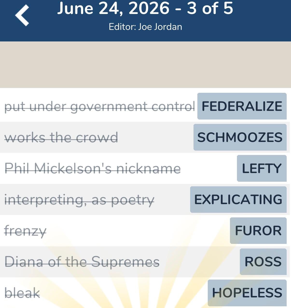 7 Little Words June 24 2026 Answers 3 7 Little Words June 24 2026 Answers 3