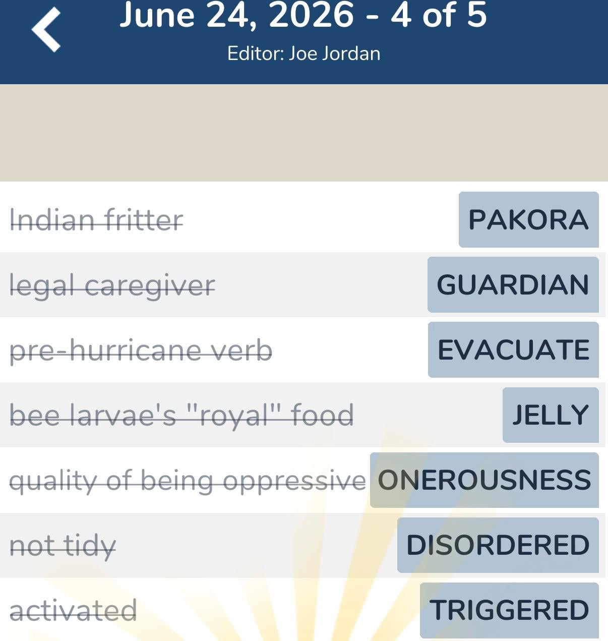 7 Little Words June 24 2026 Answers 4 7 Little Words June 24 2026 Answers 4