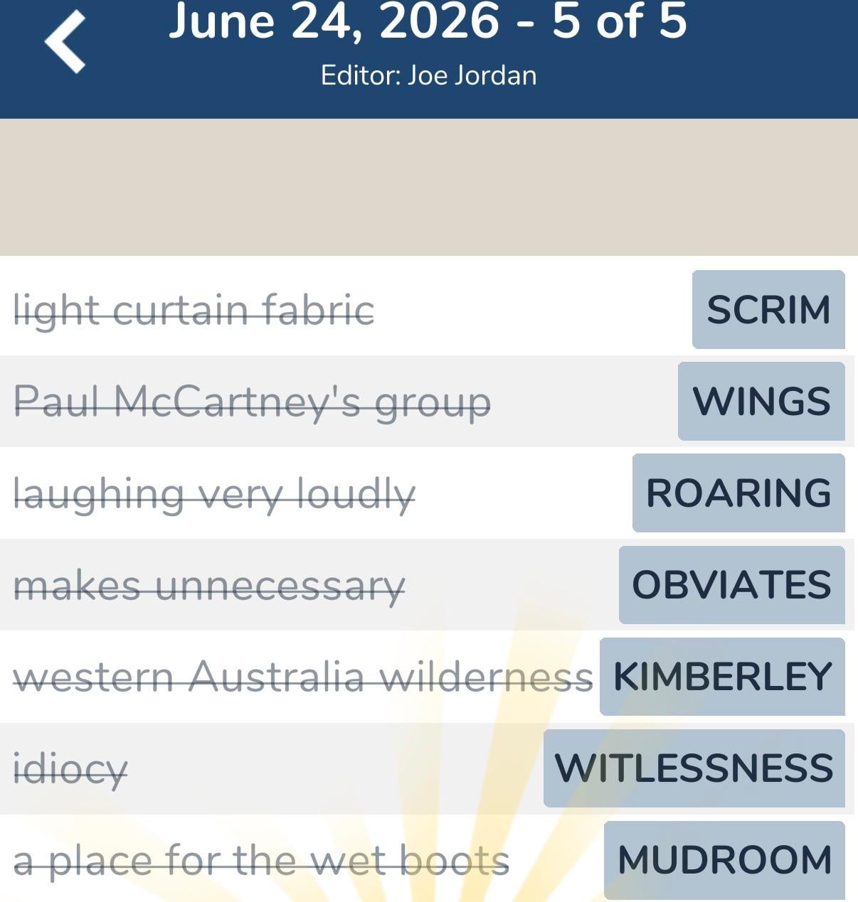 7 Little Words June 24 2026 Answers 5 7 Little Words June 24 2026 Answers 5