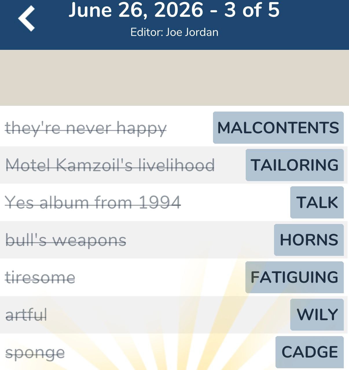 7 Little Words June 26 2026 3