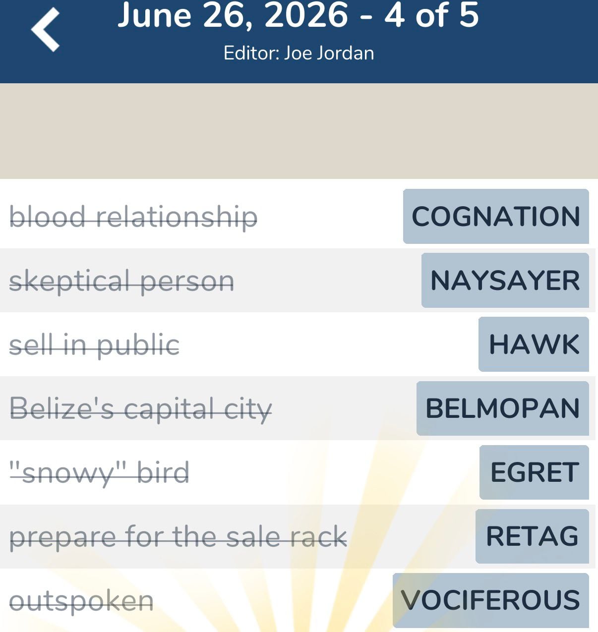 7 Little Words June 26 2026 4
