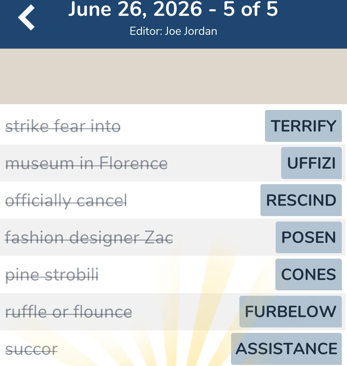 7 Little Words June 26 2026 5