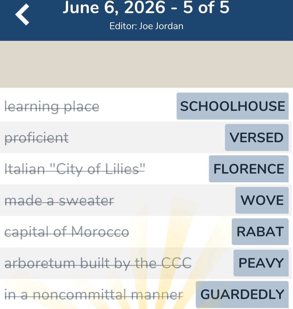 7 Little Words June 6 2026 5