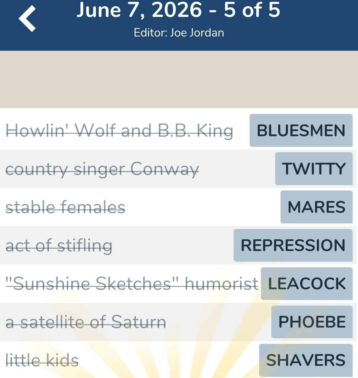 7 Little Words June 7 2026 5