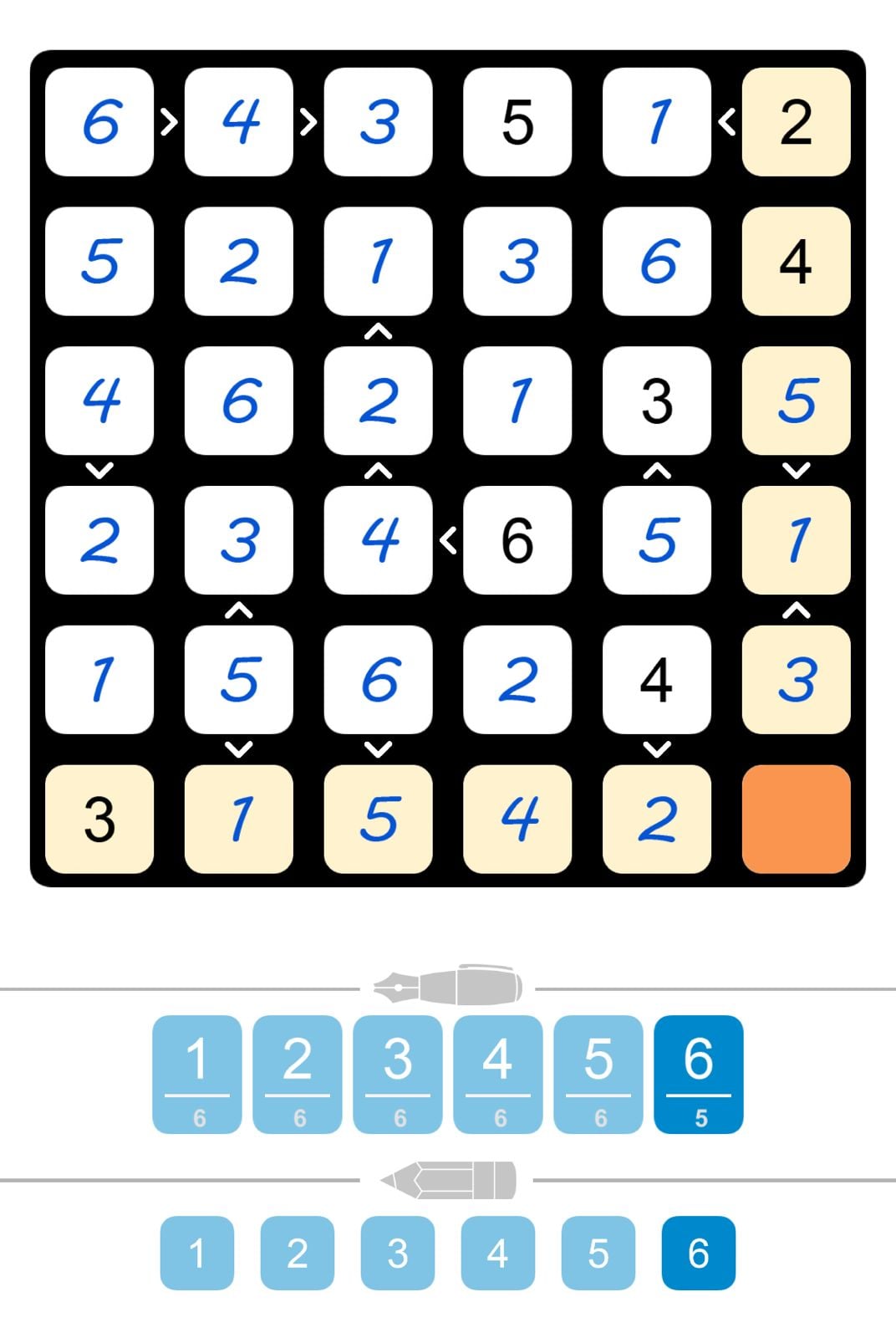 Puzzle Page Futoshiki June 26 2026