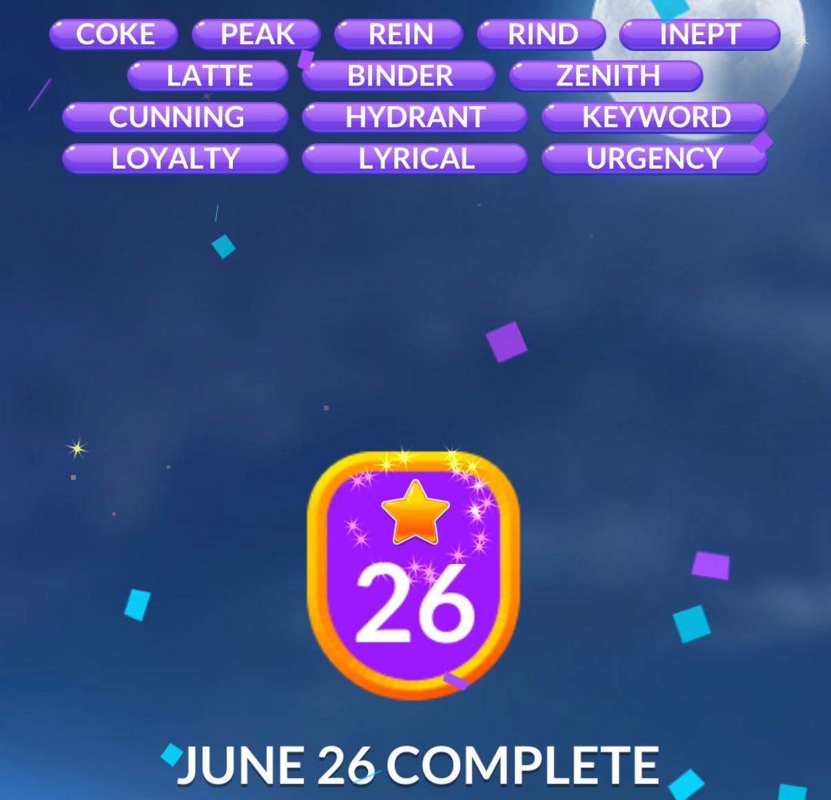 Word Stacks Daily Puzzle June 26 2026